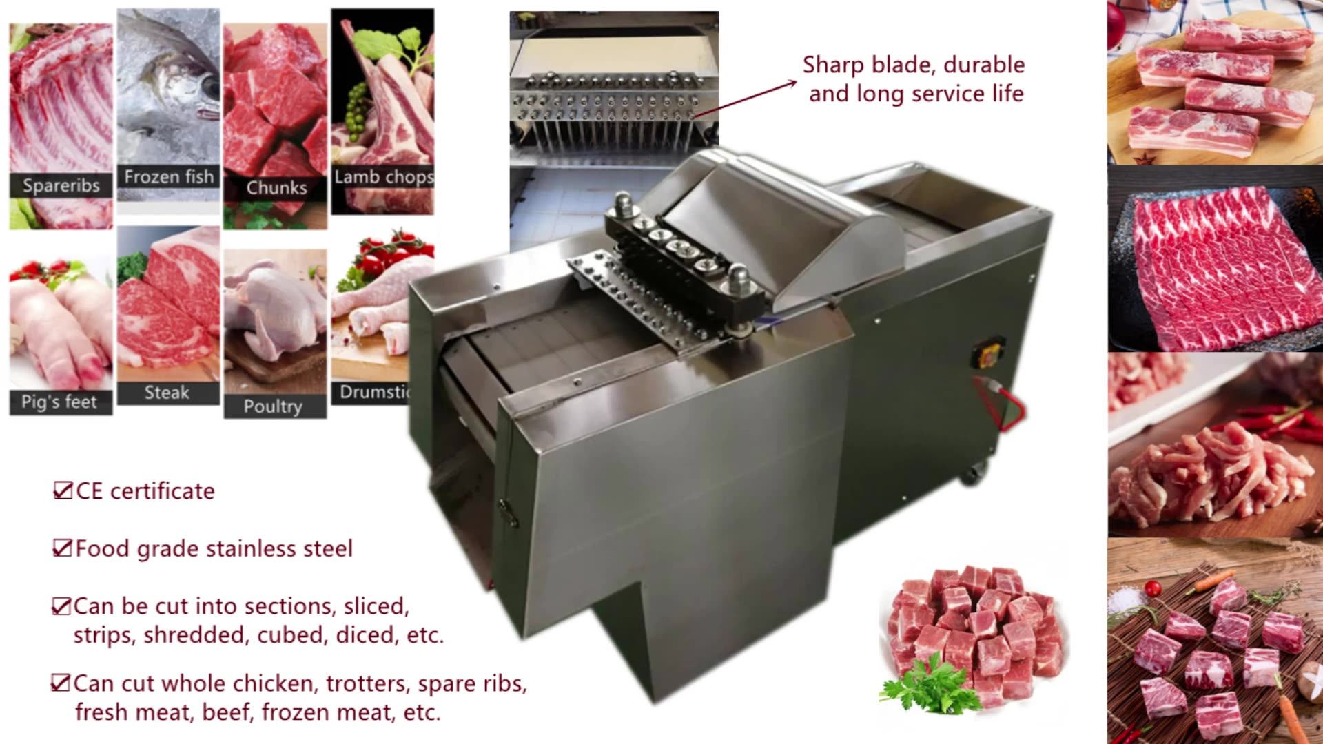 Usa Frozen Small Electric Meat Cutter Machine Cube Automatic Chicken