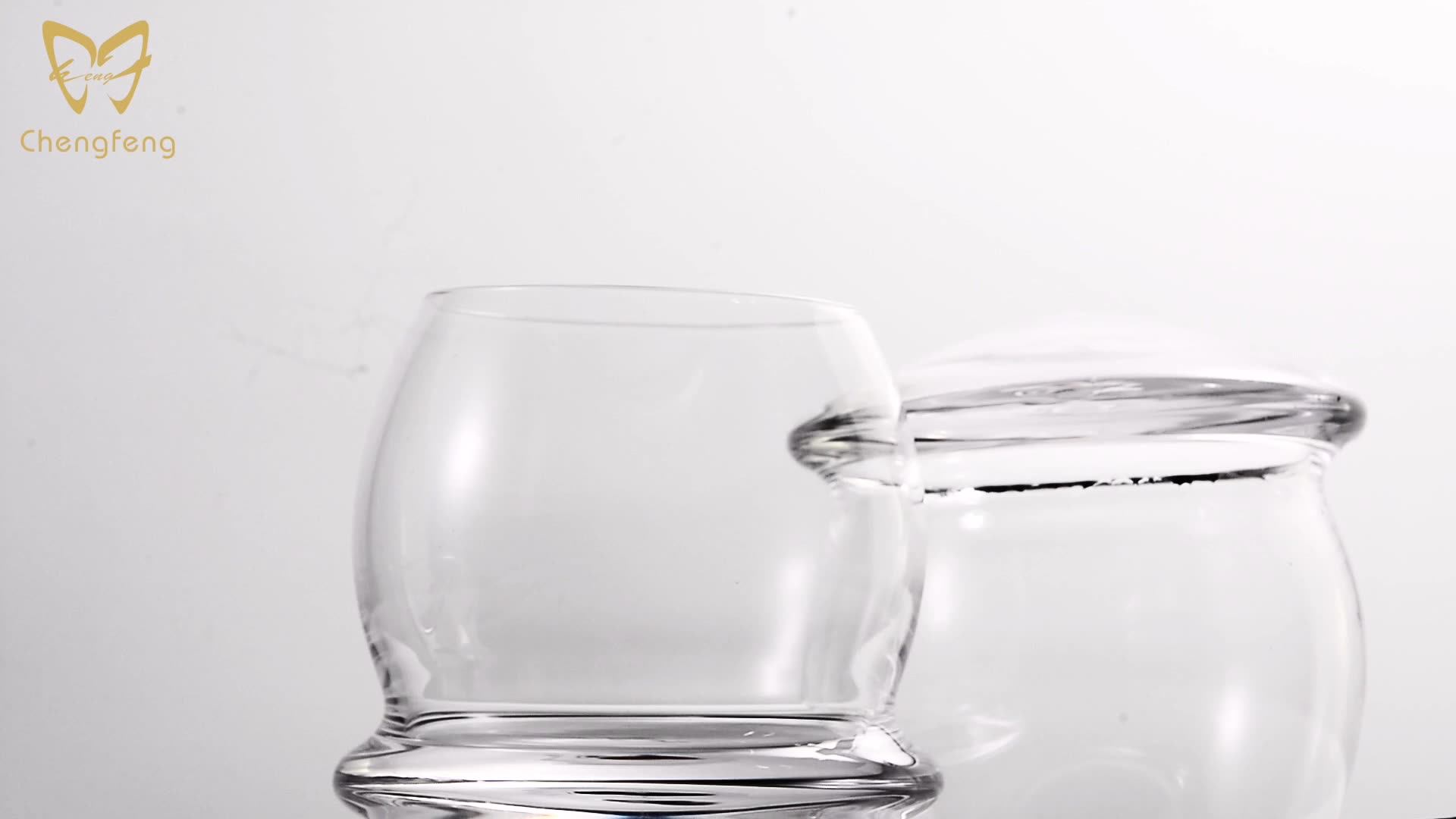 8oz Spherical Round Spinning Crystal Brandy Snifter Glass Whiskey