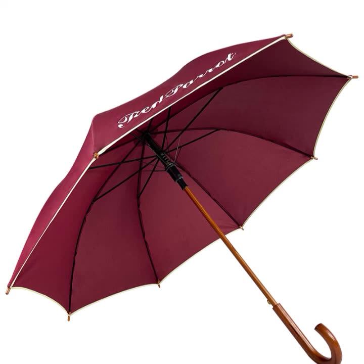 Umbrella Factory Wholesale J Wooden Handle Straight Sticks Wood