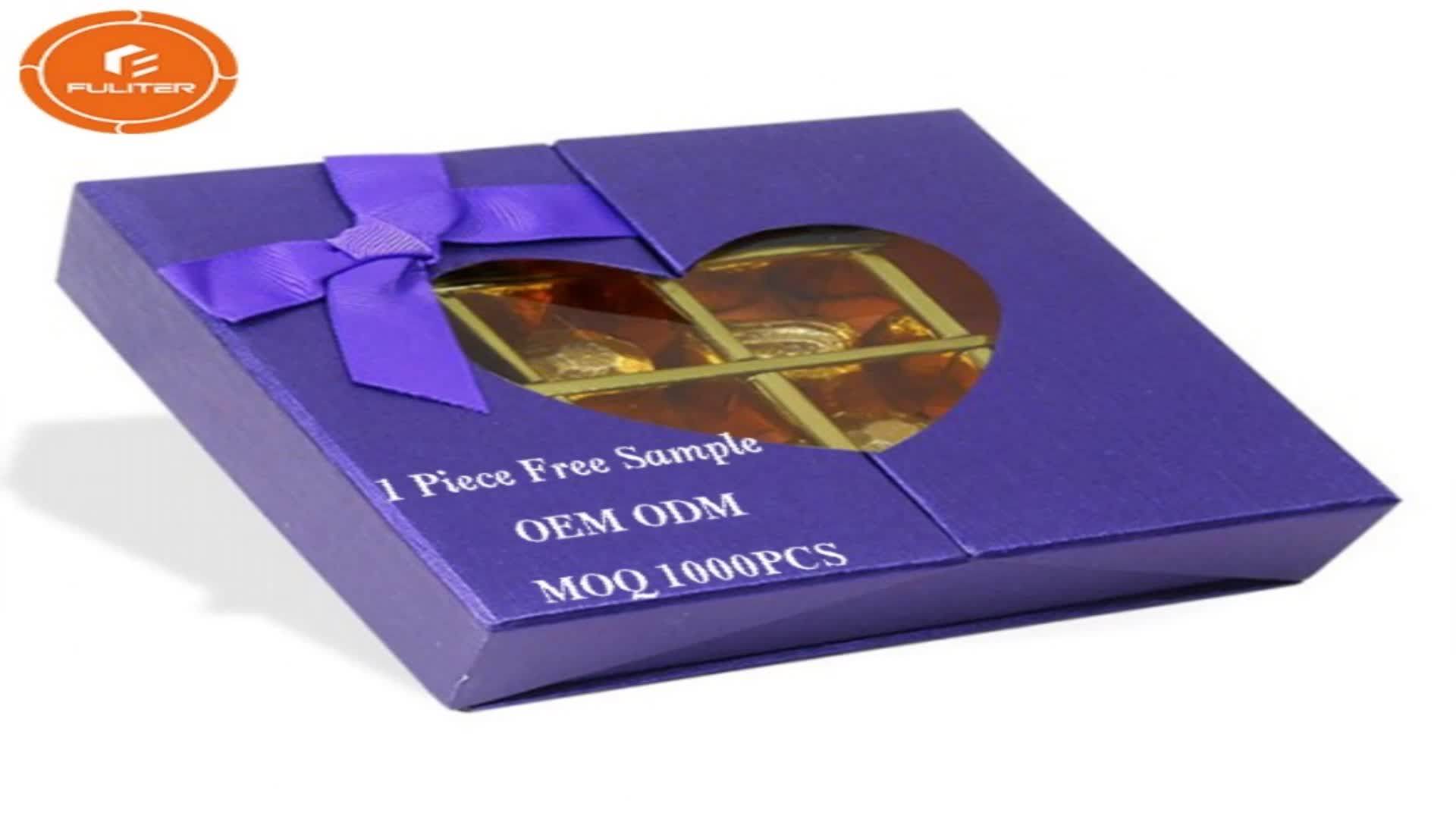 Fancy Blue Cardboard Truffle Gift Boxes With Dividers For Chocolate