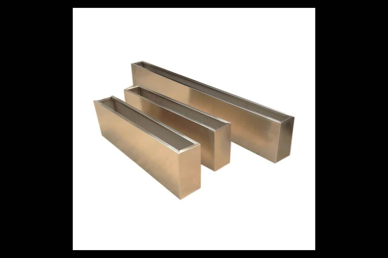 Large Gold Decorative Metal Outdoor Corner Stainless Steel Flower Pot