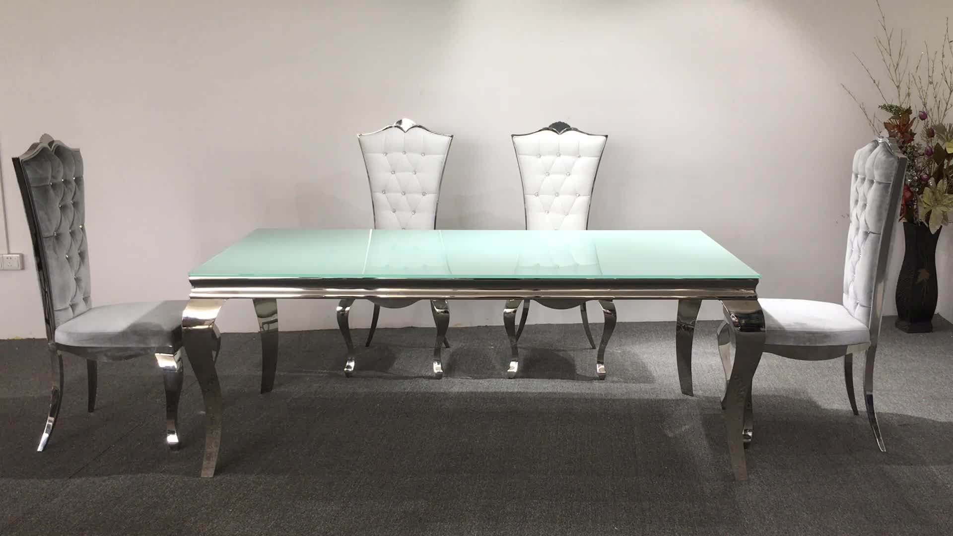 A8029 Luxury Clear Glass Top Dining Room Tables Chair Sets Buy Tables