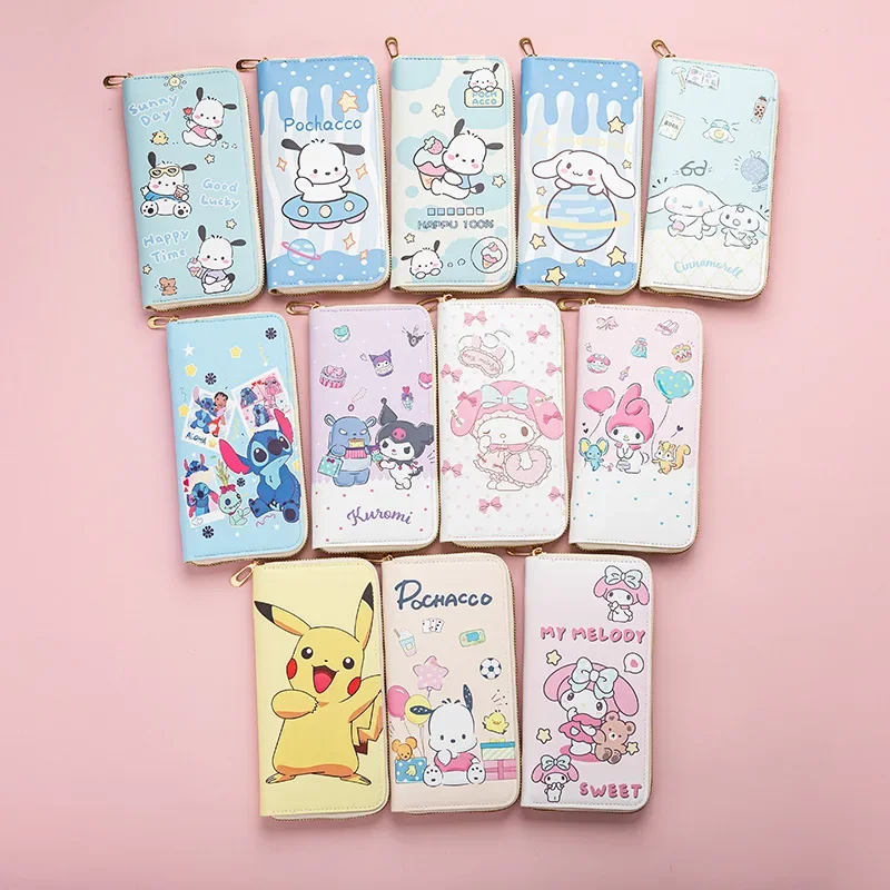 New Children's Wallet Long Zipper Clutch Cartoon Style Fashion Foreign Trade Puleather Student Wallet Coin Wallet