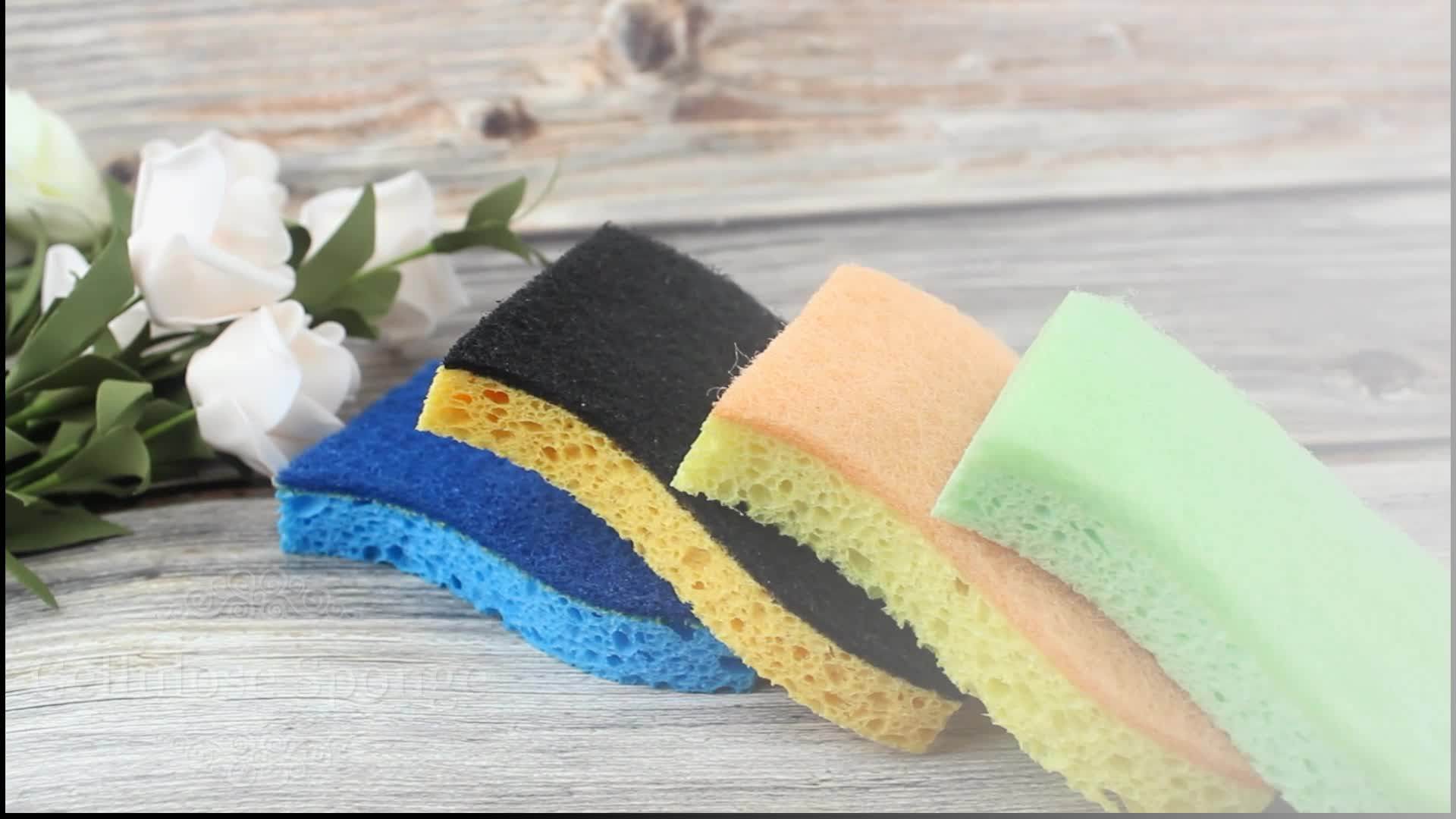 Tub Scrub Sponge Ocelo Pink Nonscratch Scrub Sponge 11.3x8.3x2cm 2pk