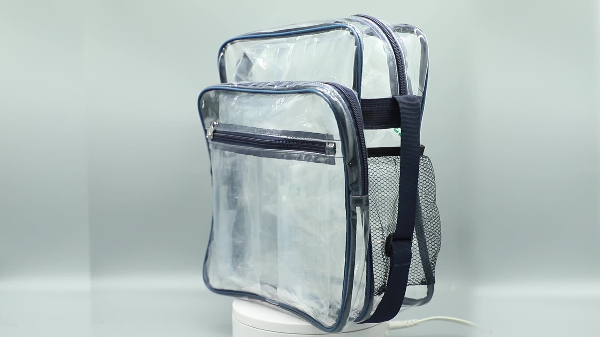 Clear Plastic Backpack Fit 15.6 Inch Laptop Cosmetic Bag Transparent