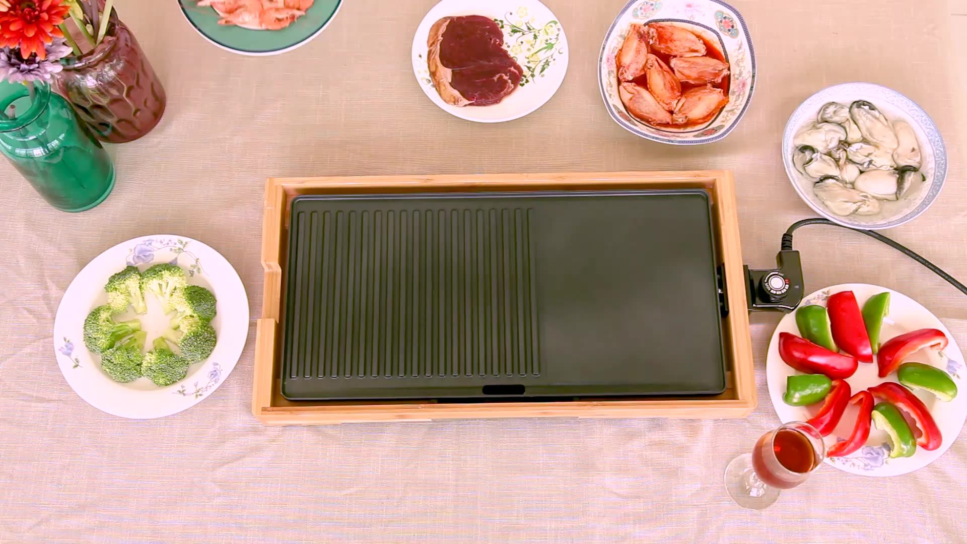 Luxury Korean Reversible Griddle For Fried Beef Ssquid Stovetop Cast