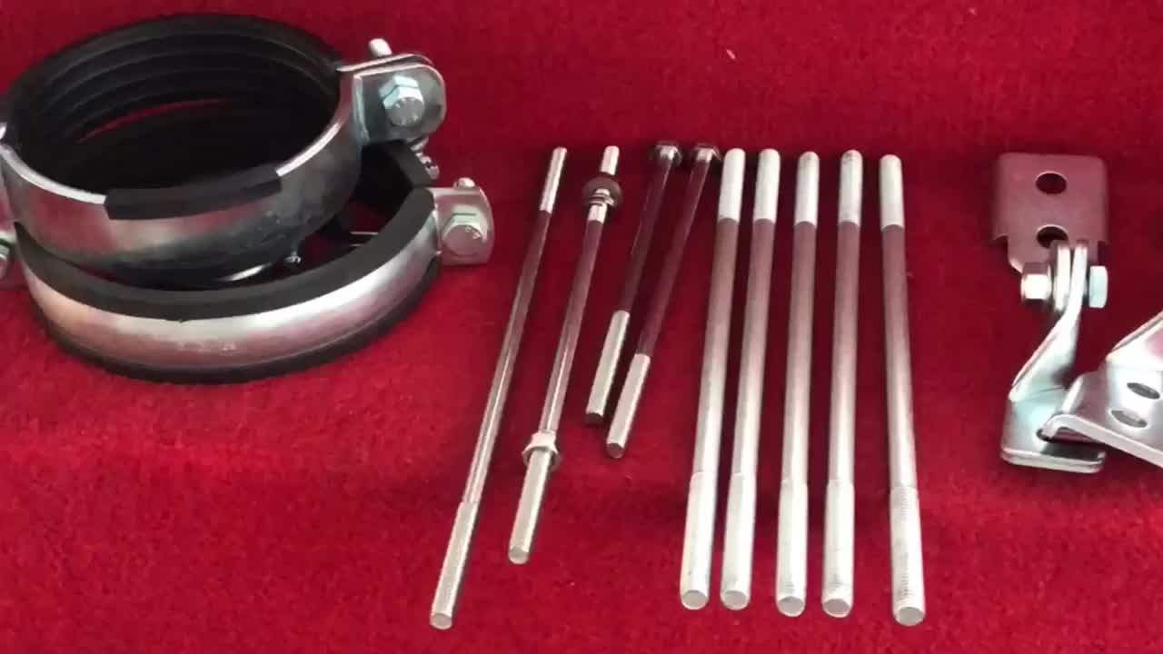 Galvanized Heavy Duty Pipe Clamp With Epdm Rubber Butt Fasteners