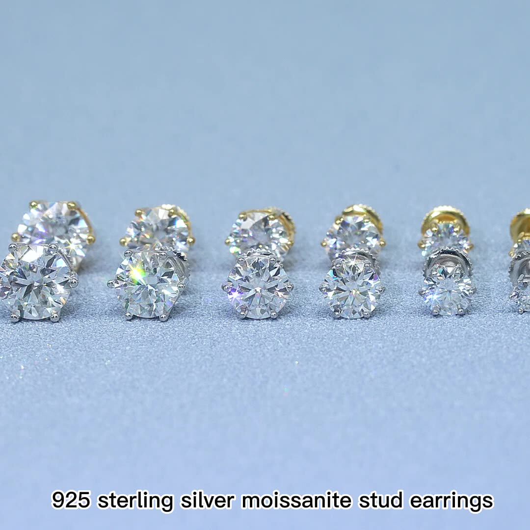 Dropshipping Moissanite Earrings14k Gold Plated S925 Vvs Gra