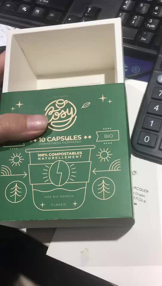 Custom Design Coffee Capsules Rigid Paper Packaging Gift Boxes With