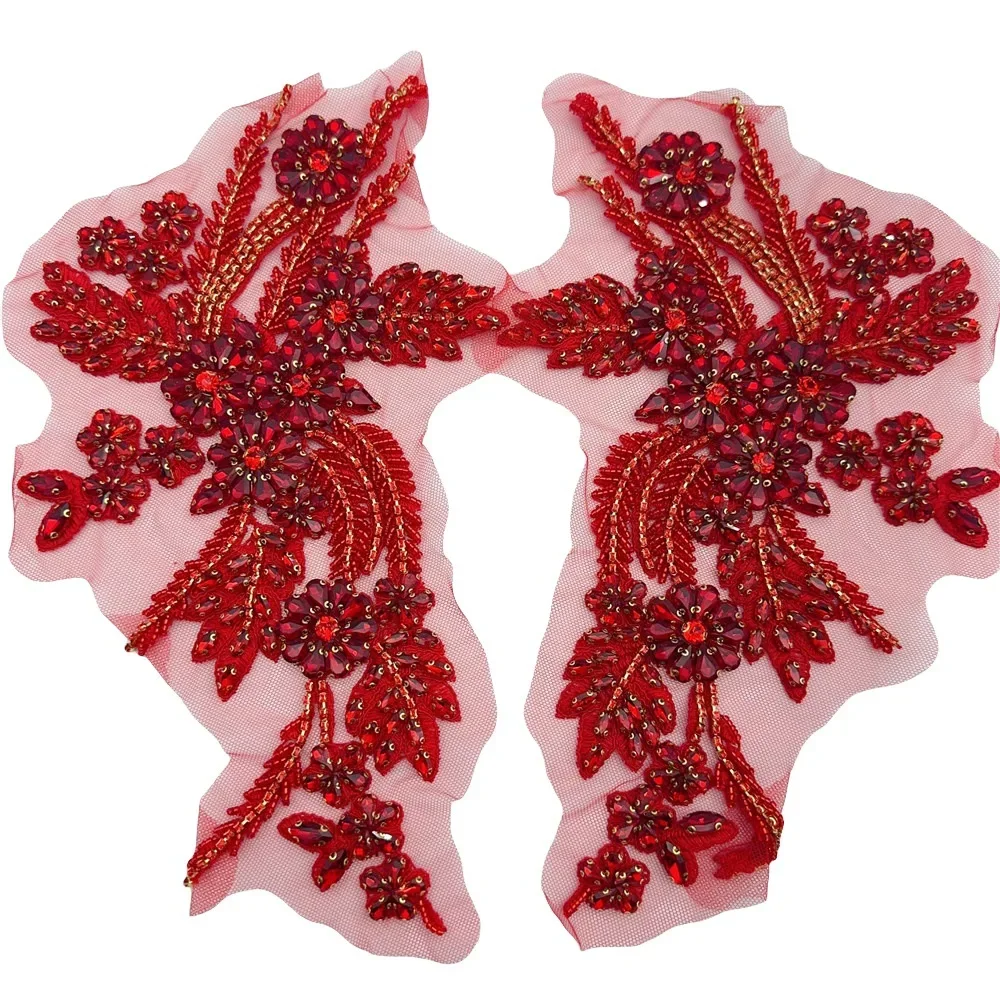 Cross-border spot wholesale handmade beaded flower cloth stickers DIY wedding dress accessories clothing decorative flower pieces
