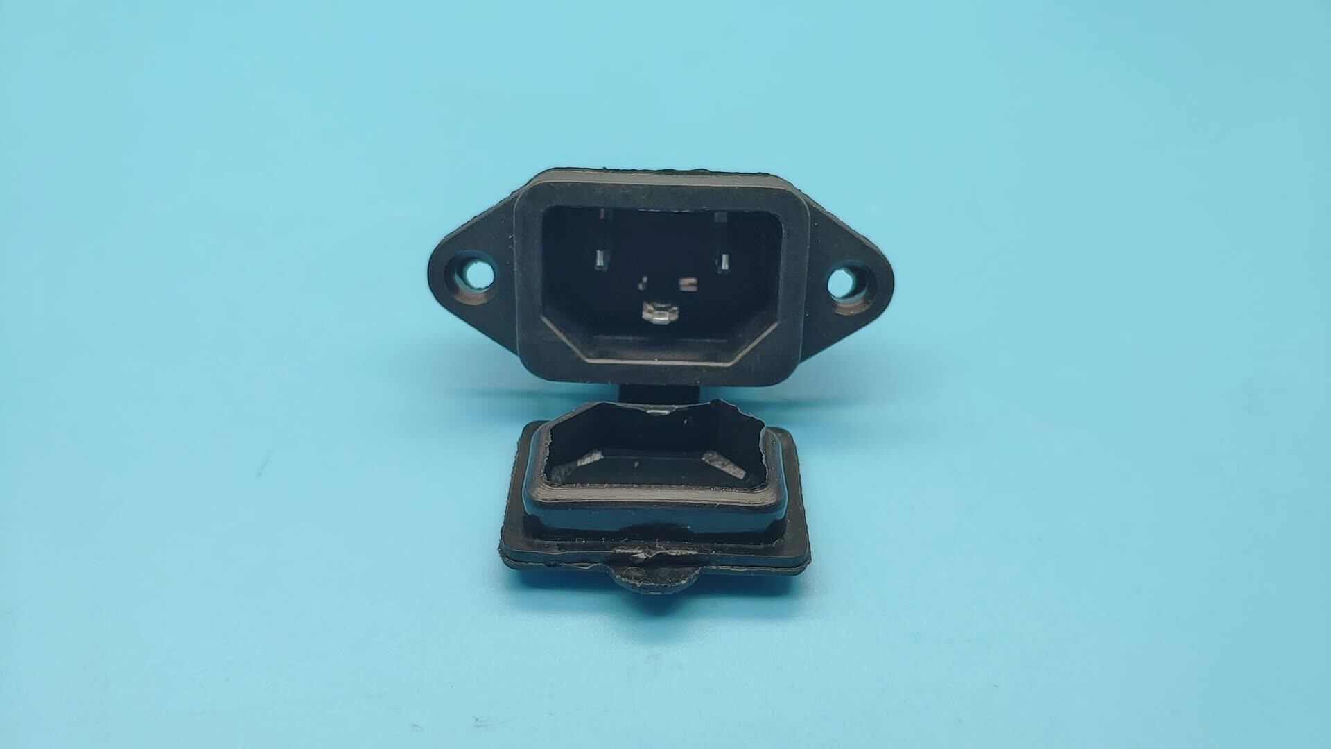 Uxcell AC 250V 10A IEC320 C14 Inlet Power Socket With Cover - 3-Pin, Black, 1 Set