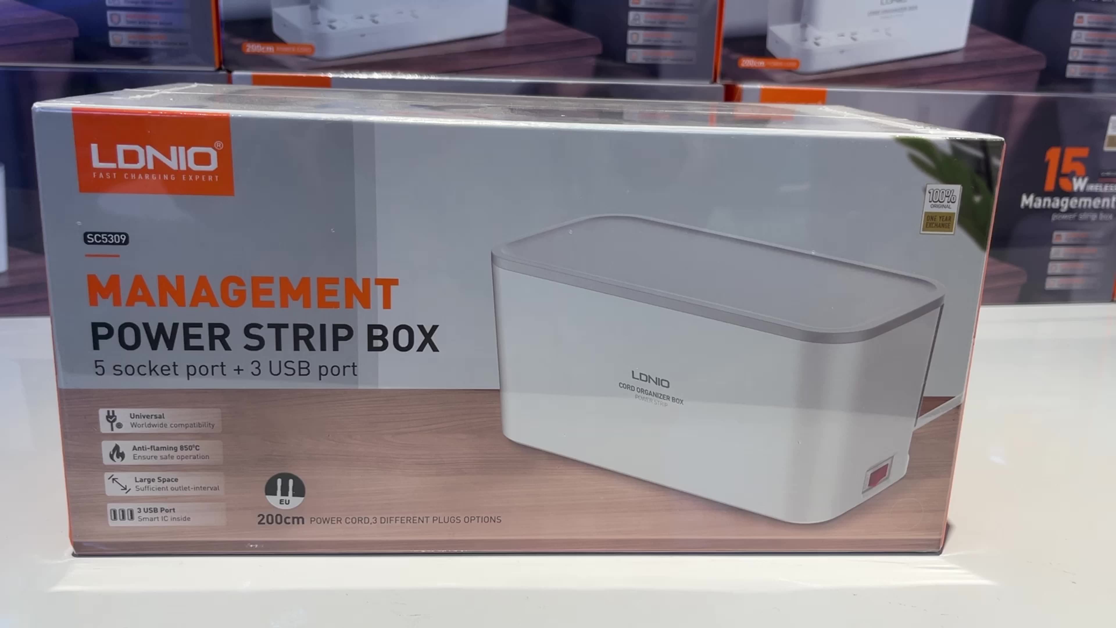 Ldnio Sn5309 Universal Management Power Strip Box 5 Sockets Extension