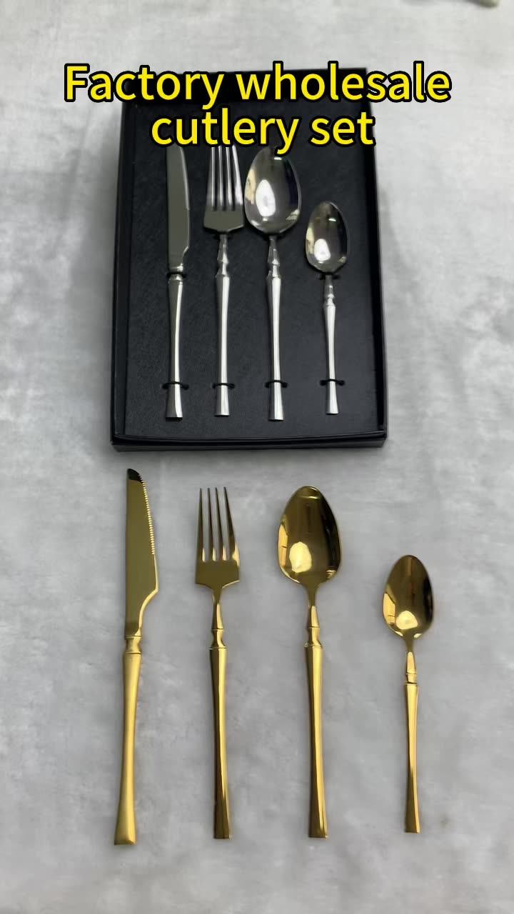 Stainless Steel Cutlery Knife Fork Spoon Set Western Steak Gold Cutlery