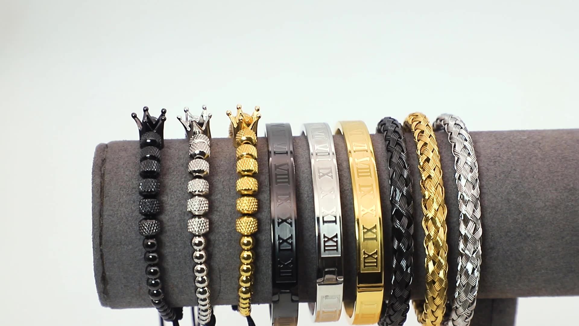 1/8" (3 Mm) Matte Silver-Tone Adjustable Stainless Steel Cuff Bracelet In Stock - Foto 5