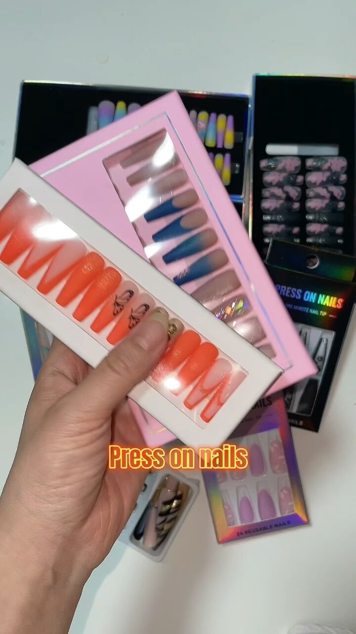 Naixi Nails Luxury Design Long Ballerina Black Matte Medium Abs Press