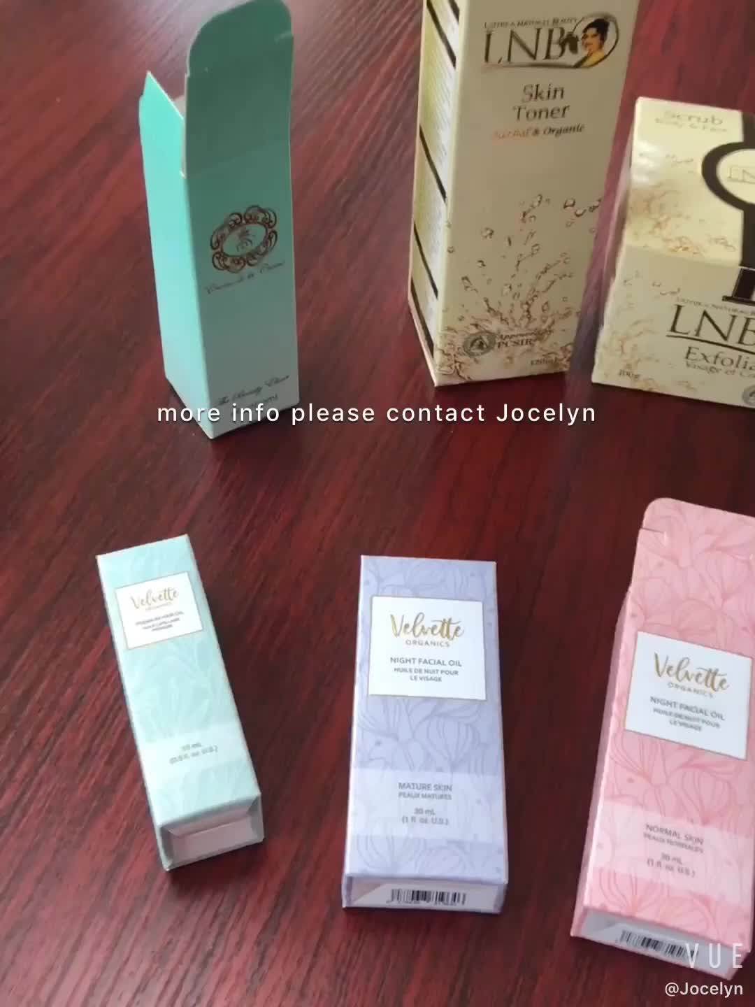 Customize Logo Glossy Foil Small Product Cosmetic Paper Packaging Box