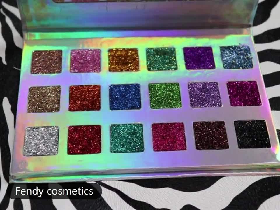 Oem Glitter Pressed 18 Color Eyeshadow Palette Makeup Pressed Glitter