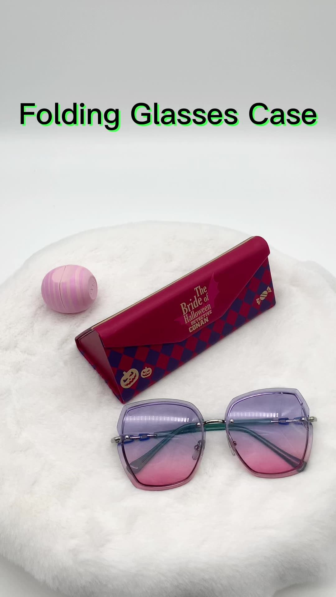 Premium Wholesale Luxury Pu Folding Triangle Sunglasses Case Eyewear