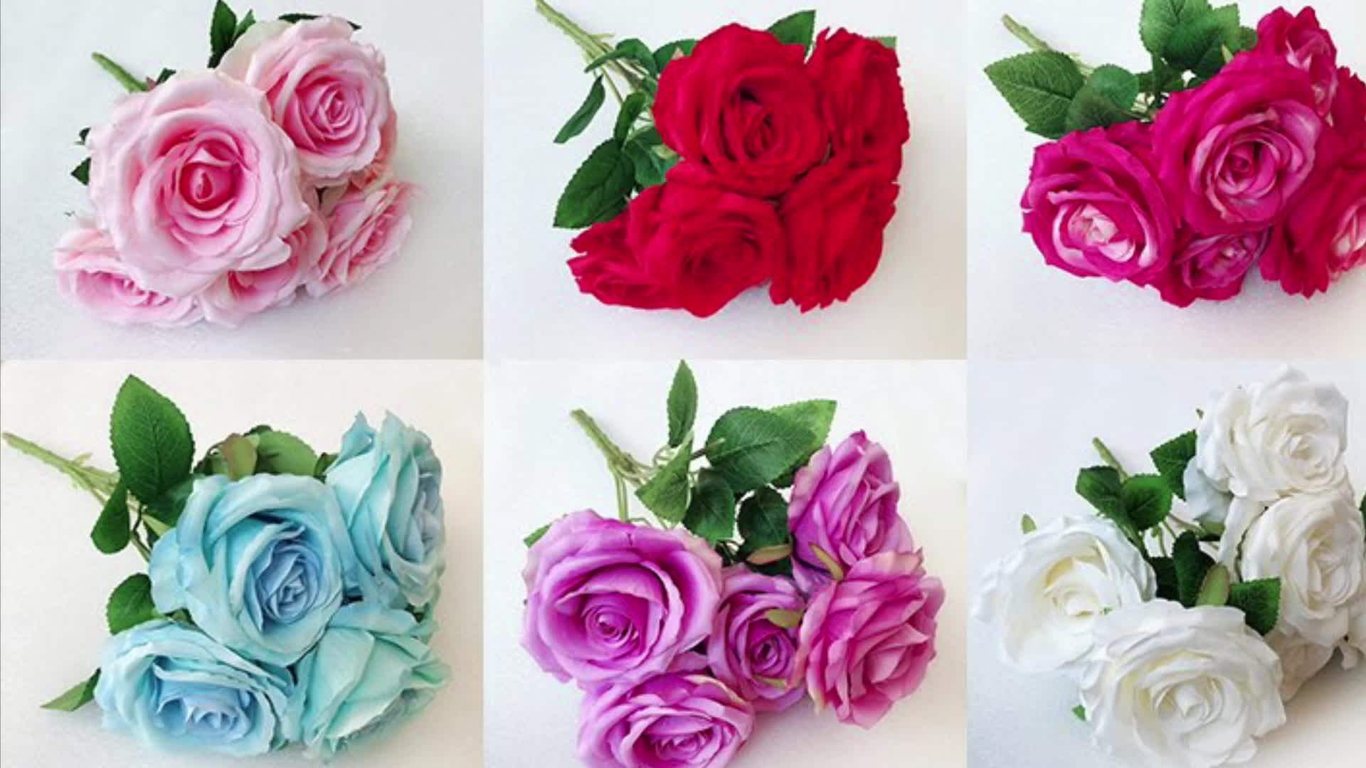 Cheap Bouquet Wedding Real Touch Silk Artificial Flower Rose Buy