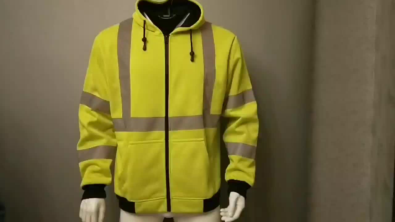 high visibility orange hoodie