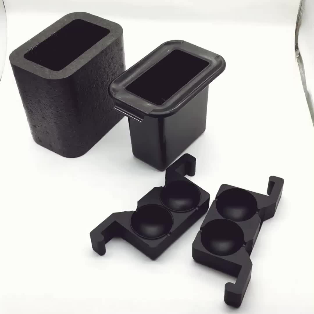 Double Ice Ball Tray Mold With Silicone Tube Press Fda Approved 2 Large