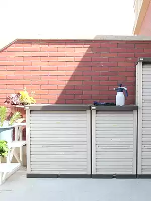Balcony storage cabinet waterproof sunscreen outdoor storage cabinet outdoor storage cabinet plastic simple wardrobe small apartment