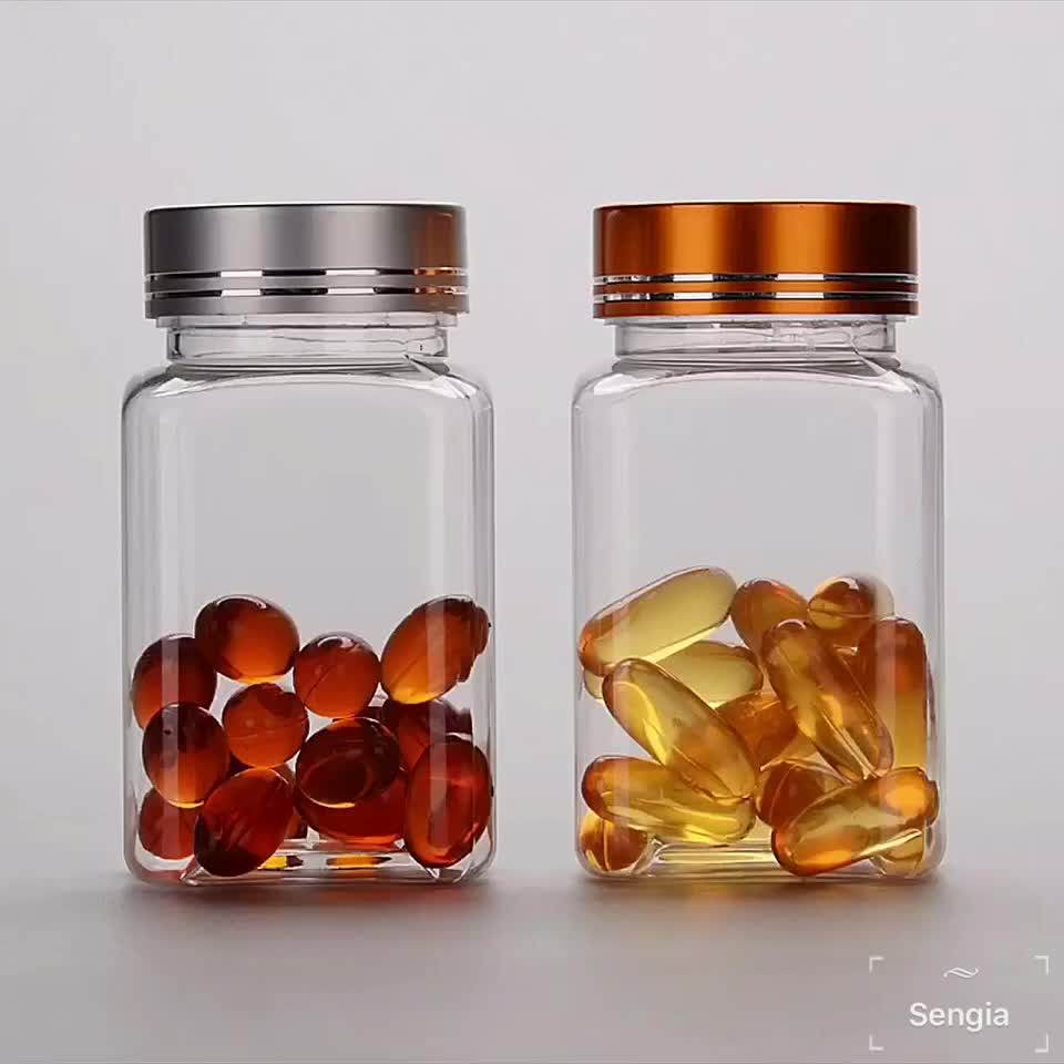 120ml 4oz Pet Empty Vitamin Codliver Oil Medicine Bottle Capsule