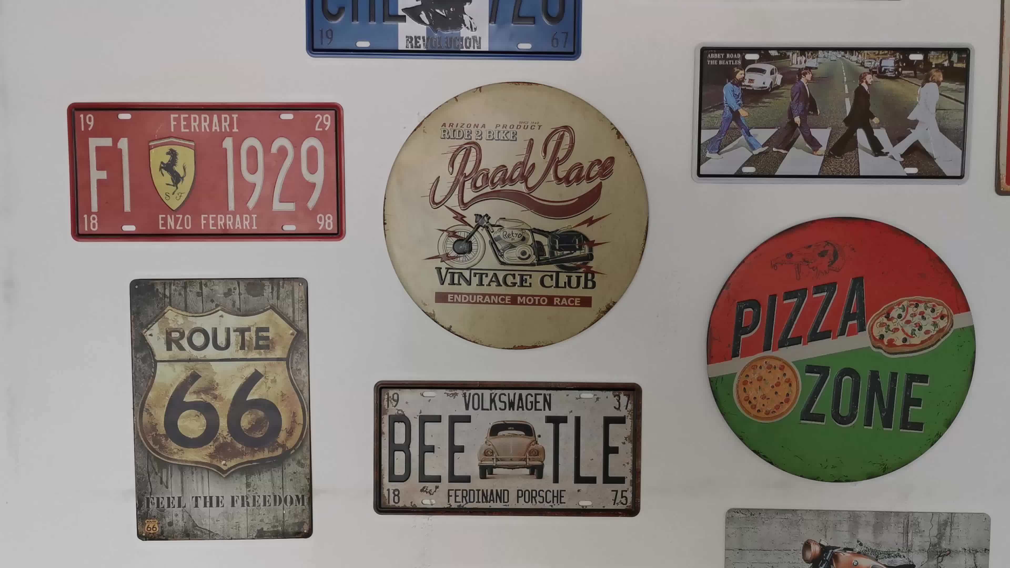 Wholesale Metal Retro Cars Motorcycles Garage Decorative Signs Custom Vintage Advertising Tin