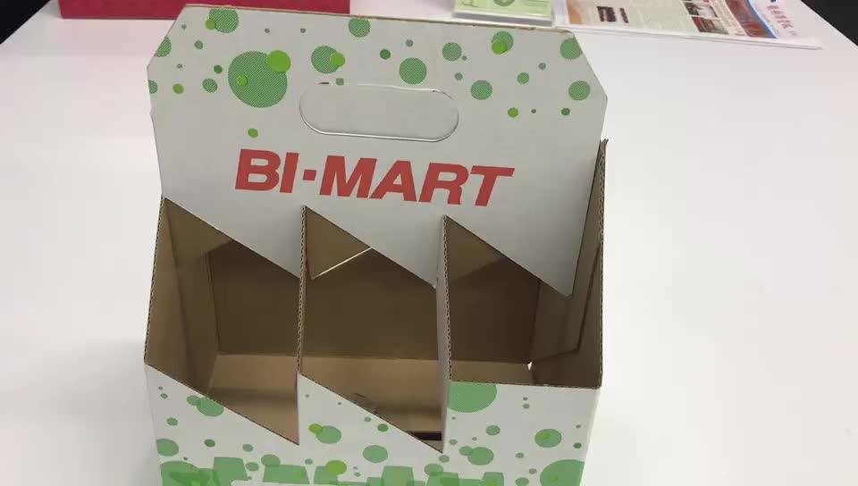 Custom Corrugated Paper 6 Bottle Beer/juice Pack Carrier Box Buy Wine Box,Six Pack Beer Box