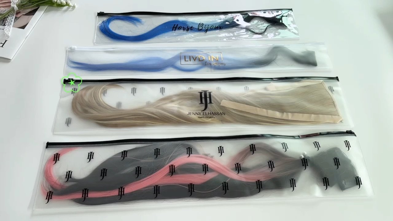 Luxury Customized Print Long Plastic Packaging Bags For Hair Wigs