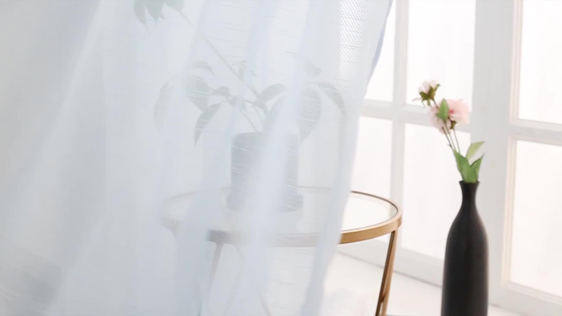 High Quality Gradient Sheer Curtains Voile Transparent Curtain Modern