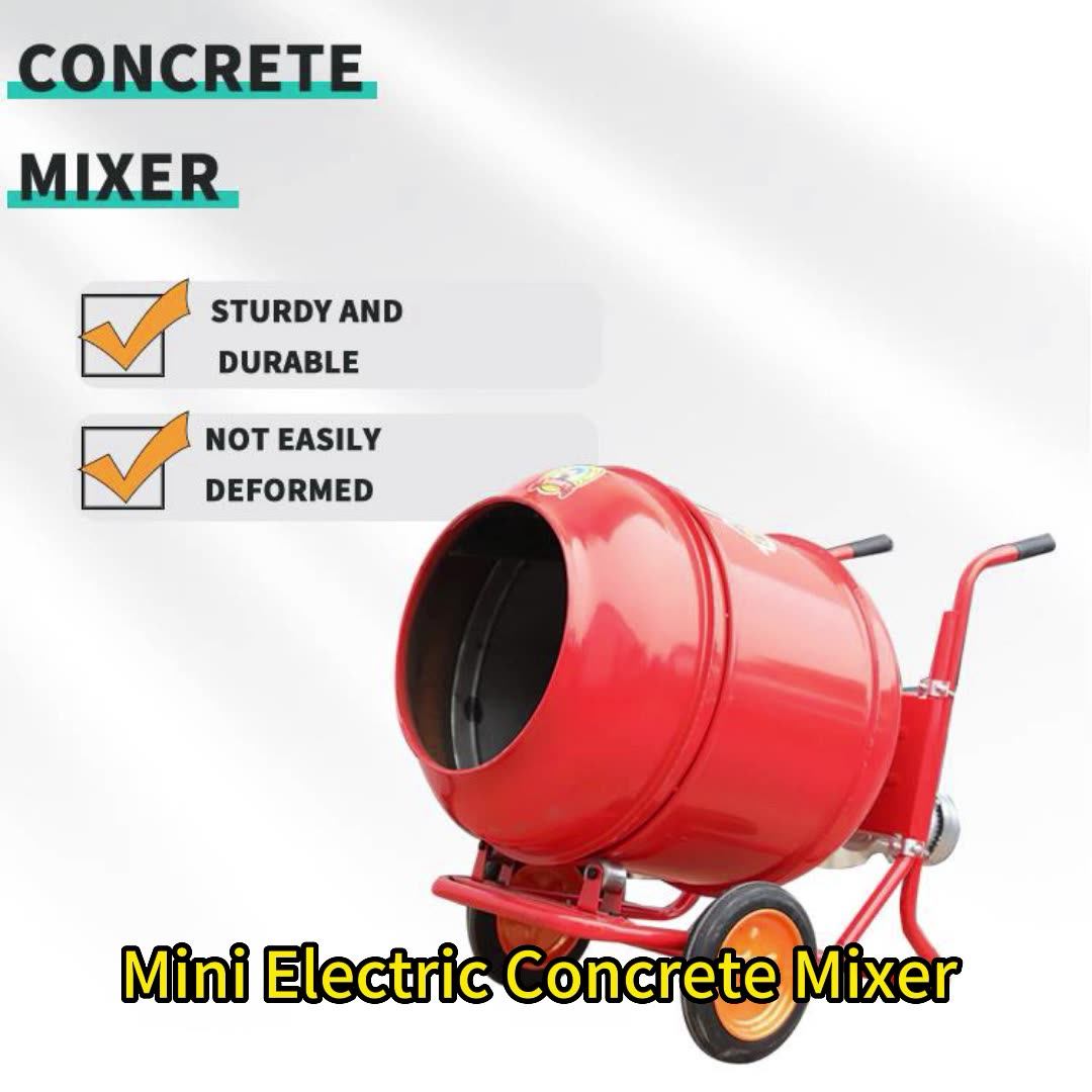 220v 120l800l Mini Electric Concrete Mixer With Wheels Building Site