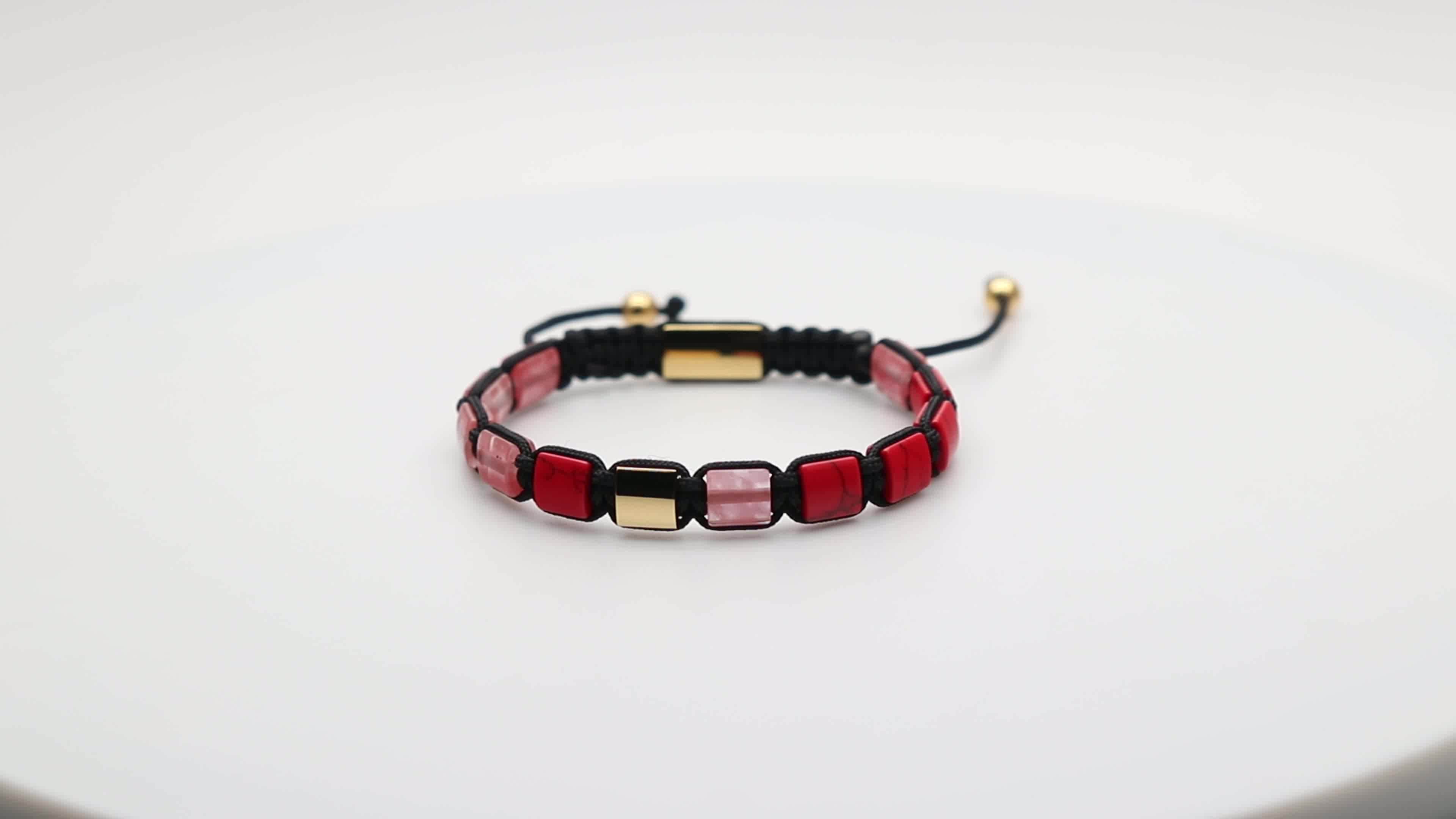 Viya Jewelry Lucky Stone Custom Bead Bracelets Custom Logo Bead