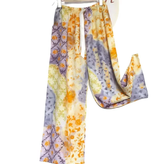 S Pajama Pants Cotton Silk Women's Summer plus size Loose Trousers Pregnant Women's Pajamas Women's Pure Ram Cotton Thin Wide Leg Long Single