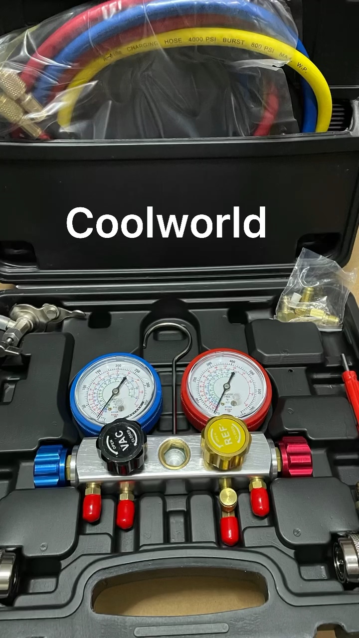 Air Conditioner Digital Manifold Gauge Set Refrigeration 410a 4 Way