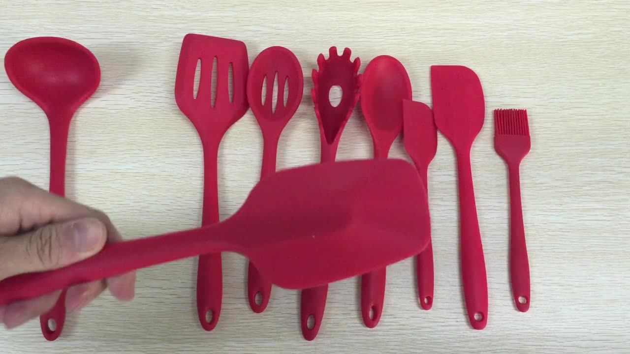 Food Grade Heat Resistant Silicone Kitchenware Cooking Utensils 10