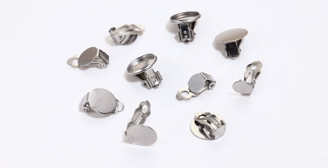 100Pcs Stainless Steel French Lever Back Earring Blanks - 18mm Bezel Trays For Jewelry Making