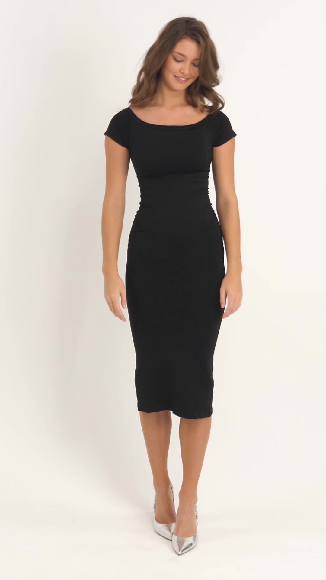 knee length dresses for ladies Bodycon dress with back slit