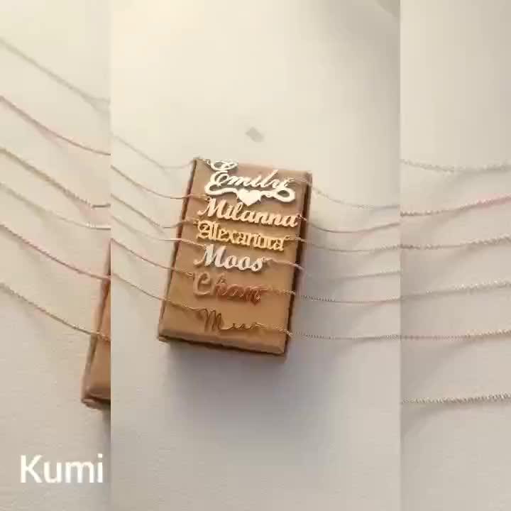 14k 18k Gold Name Plate Necklace Plated Custom Name Necklace