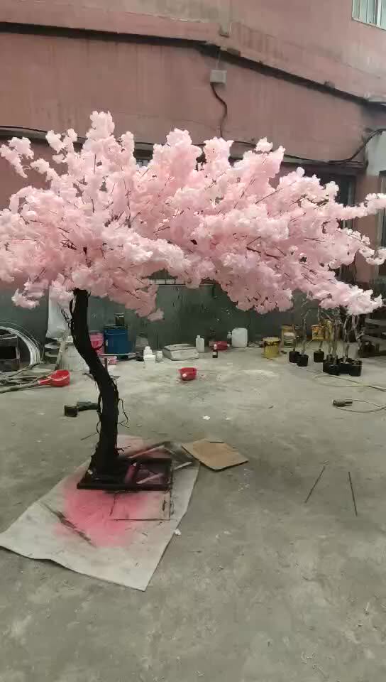 Artificial Flowers Table Centerpieces Tree Plastic White Pink Cherry Blossom Tree For Indoor