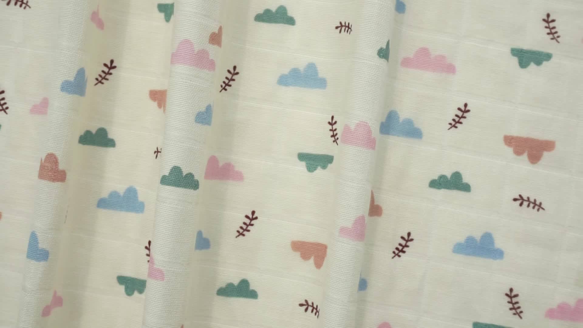 2018 New Design Wholesale Soft Custom Printed 100 Cotton Muslin Baby