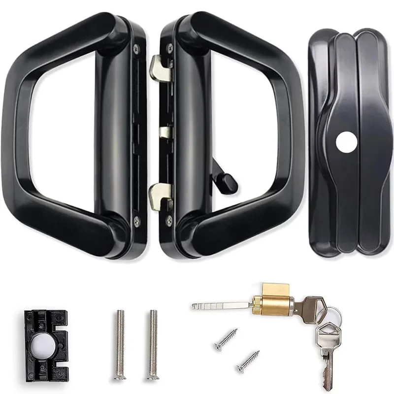 Factory direct sliding door hook lock bilateral luxury butt lock aluminum alloy glass split balcony door handle lock