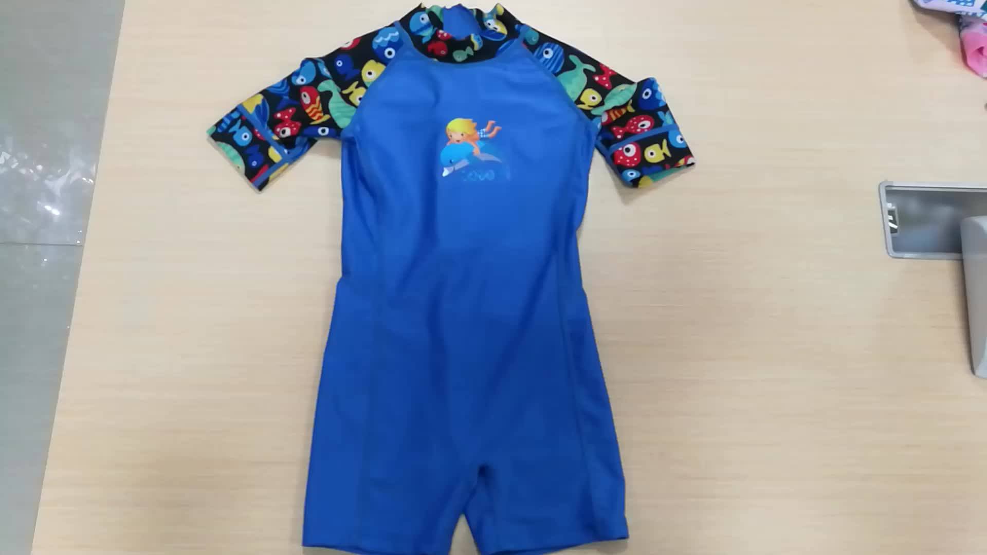 Small Girls Kids Uv Protection Rash Vest Short Sleeve Custom Rash Guard