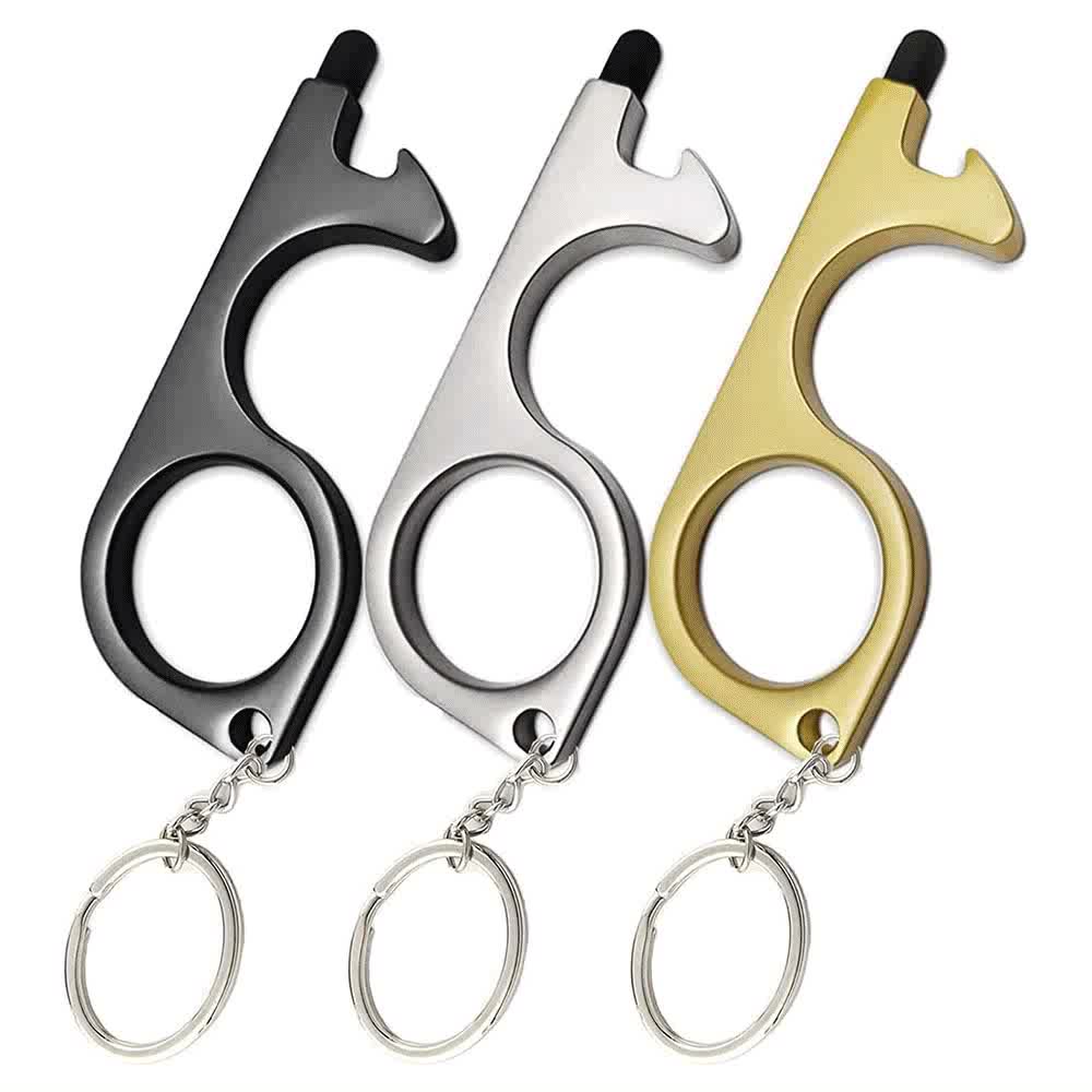 Door Opener Tool No Touch Keychain With Stylus Portable Edc Keychain Non Touch Handle Tool Touch Free Key For Hand Public Places Buy No Touch Door Opener Keychain Tool Touchless Non Touch Door