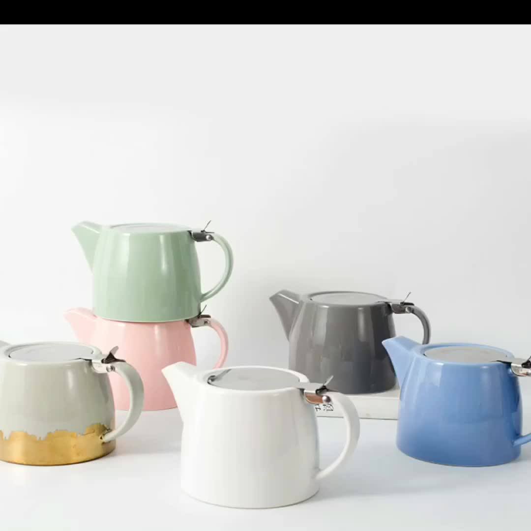 Wholesale Custom Ceramic Teapot Stainless Steel Lid And Infuser