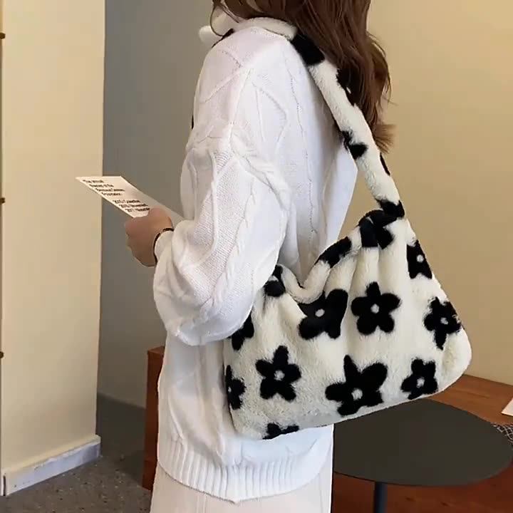 fluffy tote bag flower