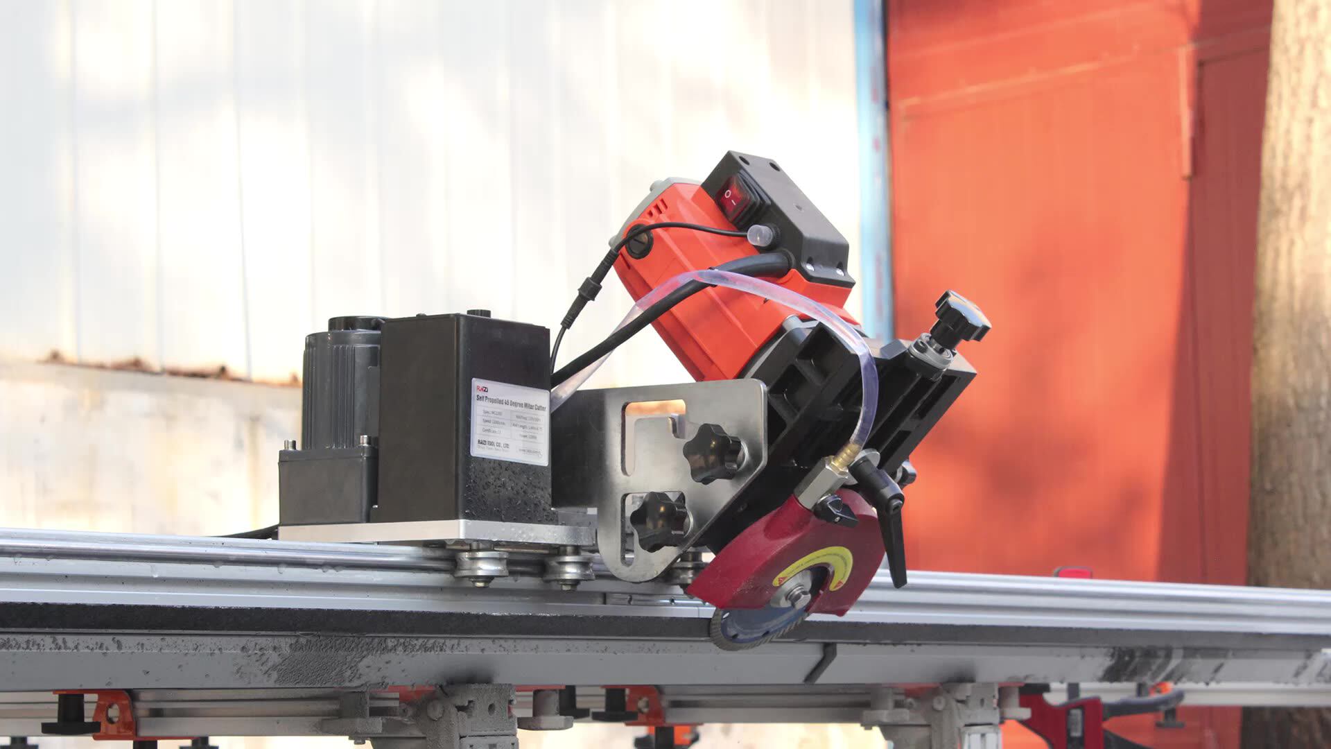 Raizi Self Propelled 45 Degree Miter Cutting Saw Cutter Chamfer Machine With Rail Guide For