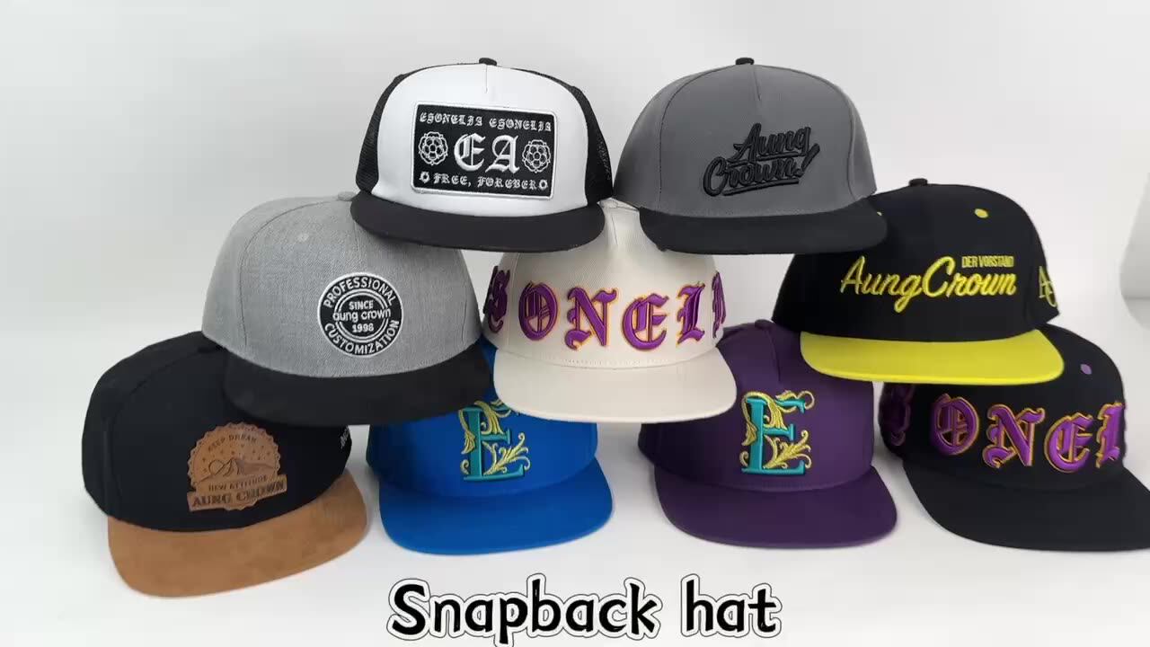Custom Leather Patch Snapback Cap for Men Unisex OEM