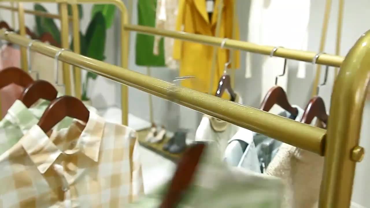 Nordic On The Wall Floor Clothing Rack Combination Shelf Hanger Clothes Shop Display Rack Buy