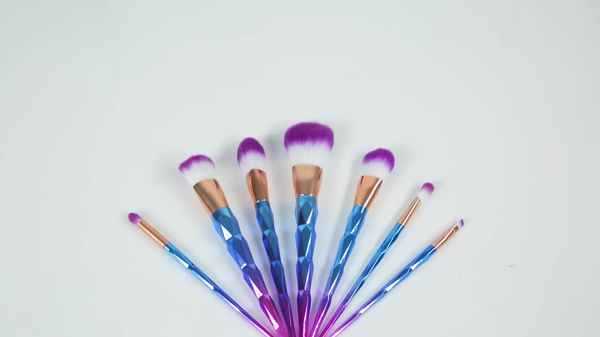 Hot Selling Purple Glitter Makeup Brush Set 12pcs Custom Logo Make Up